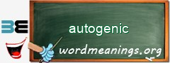 WordMeaning blackboard for autogenic